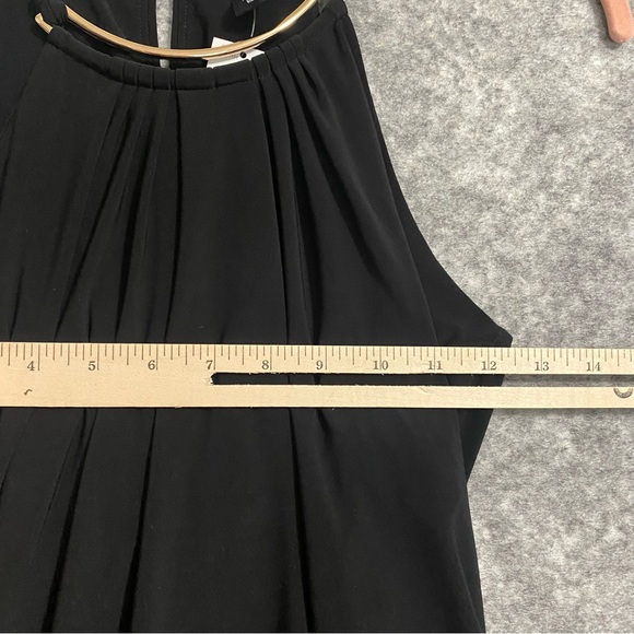 White House Black Market Halter Date Top Black Strappy Gold Accents XS Sexy - Picture 5 of 16